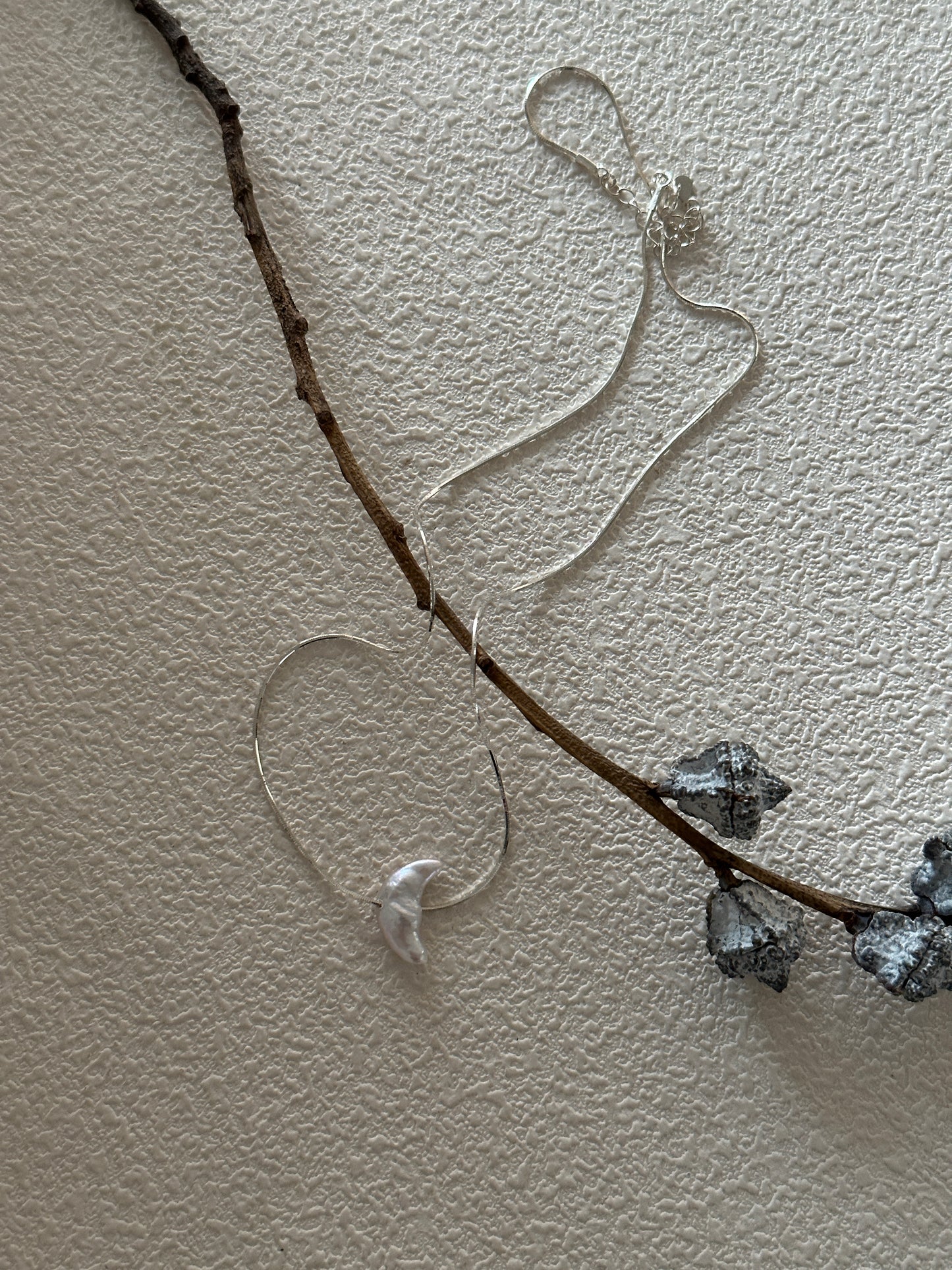 moon-baroque fine snake bone necklace