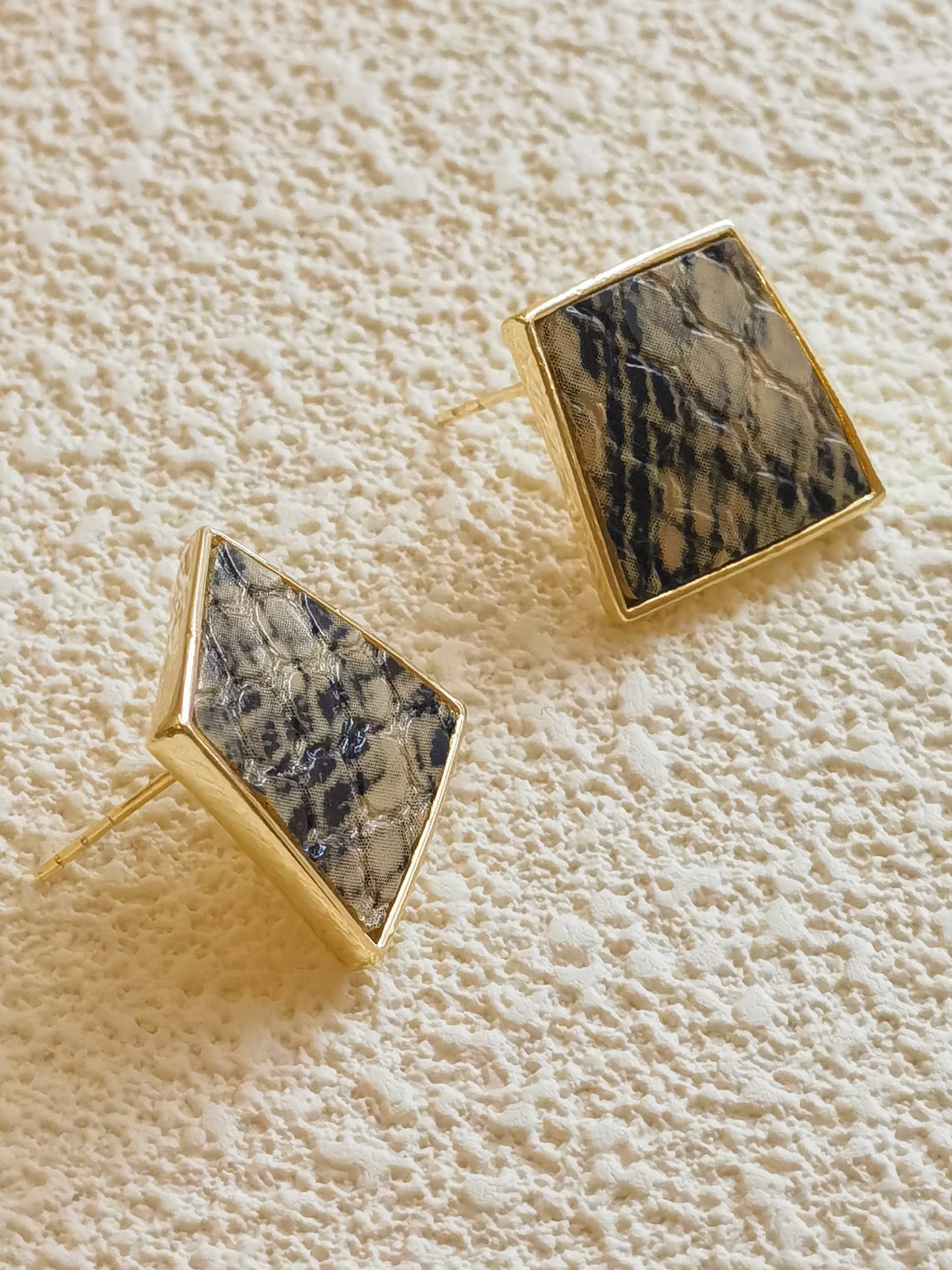 leather snake earrings