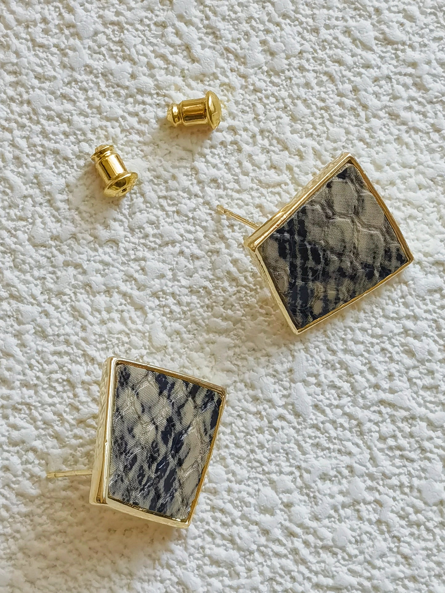leather snake earrings