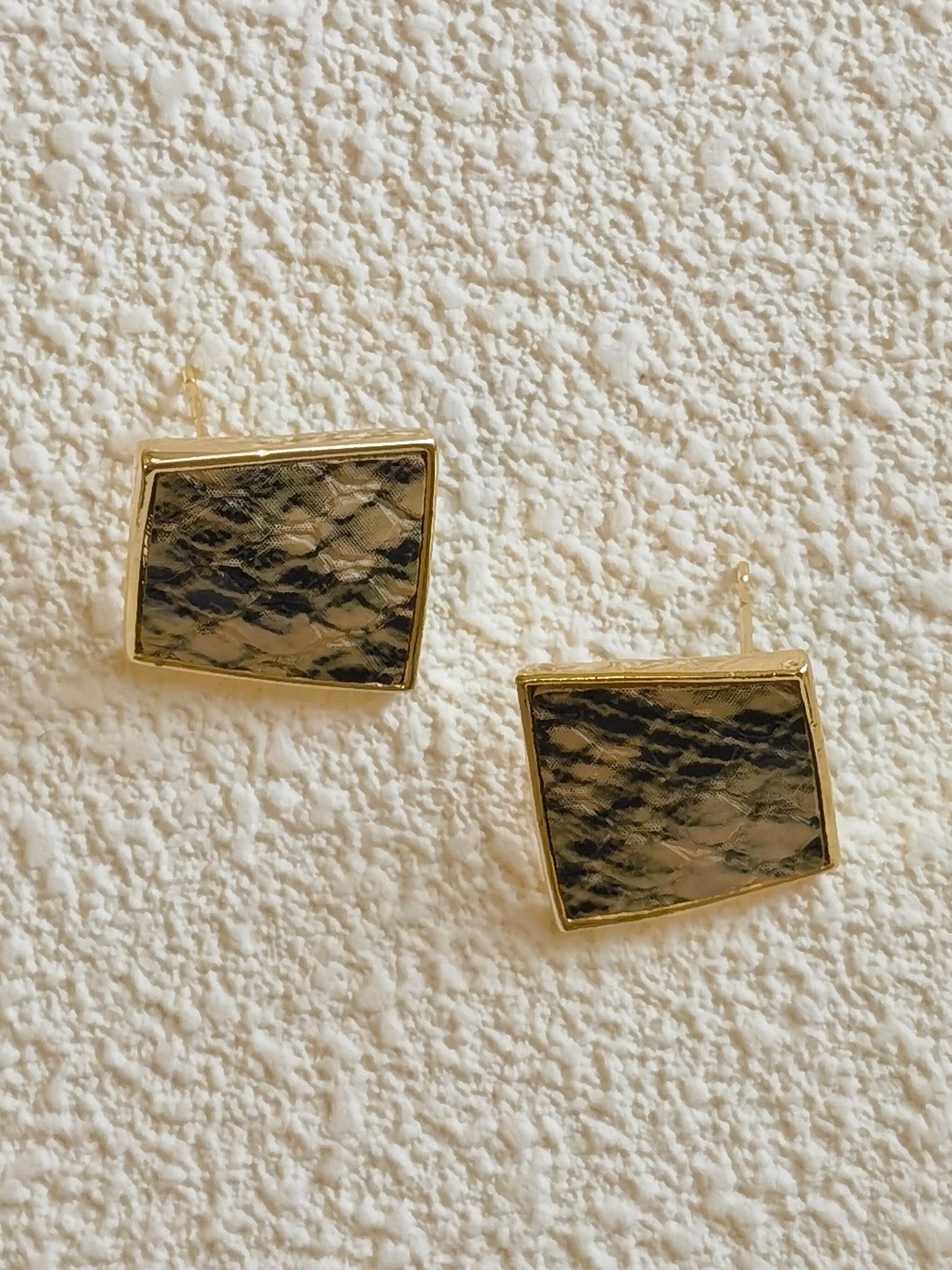 leather snake earrings