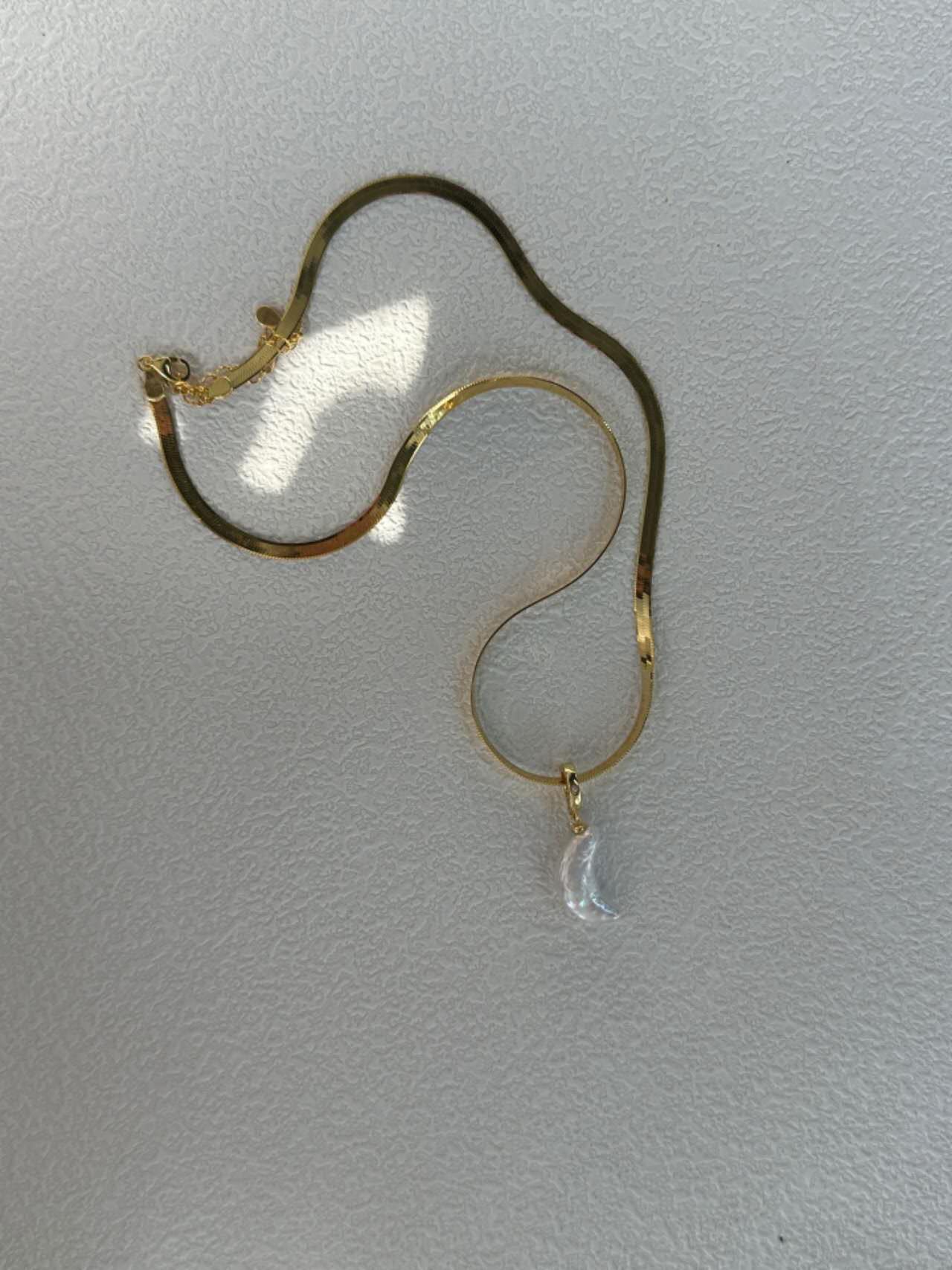 luminous baroque moon pendant necklace